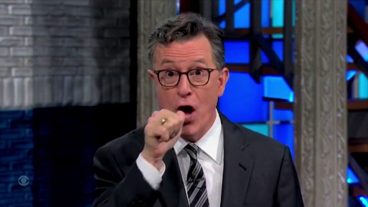 Colbert rips Biden for burdening Harris campaign with