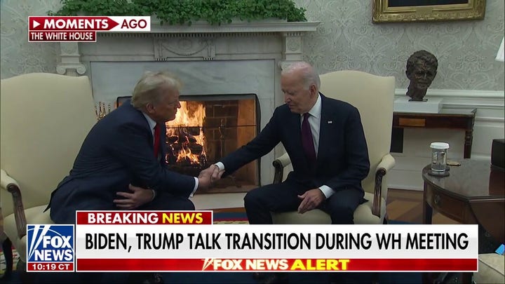 Biden congratulates Trump during historic Oval Office meeting: